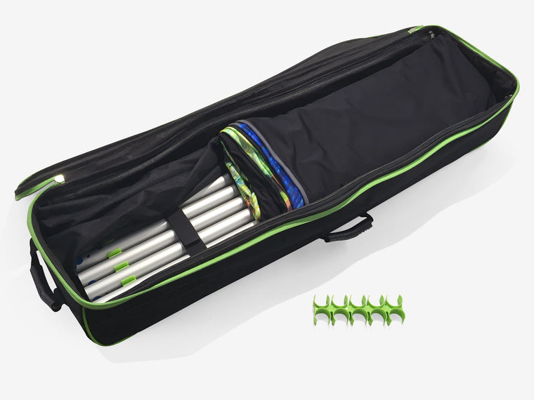 Contour wheeled transports bag and tube clip