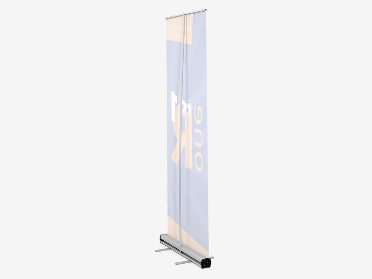 One R1 Banner Stand Back View