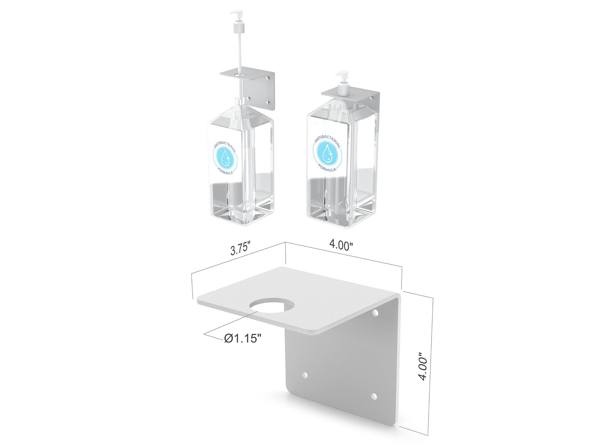 Hand Sanitizer Manual Pump Dispenser Wall Mount Bracket (4 Pack